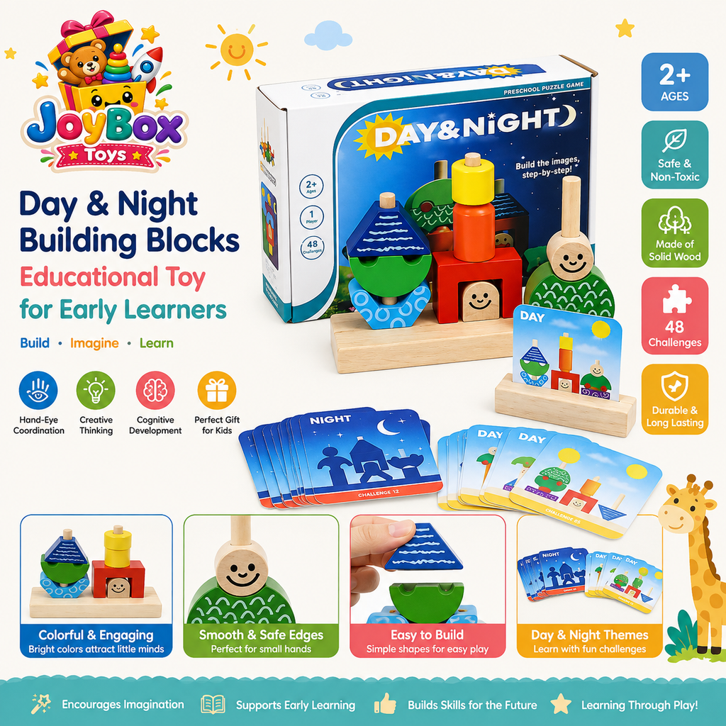 Day & Night Wooden Building Blocks