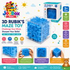 3D Rubik’s Maze Puzzle Toy for Kids | Blue 6cm Brain Teaser | Educational Learning Toy