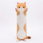 Long Cat-Shaped Plush Pillow | Cute Cuddly Cat | Soft Pillow Toy for Kids