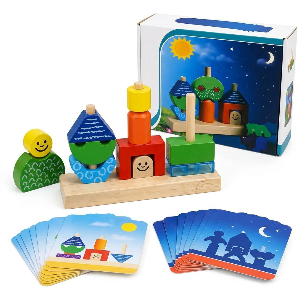 Day & Night Wooden Building Blocks