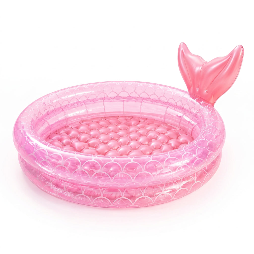 Baby Pink Mermaid Inflatable Pool for Kids | Fun Swimming & Play Pool