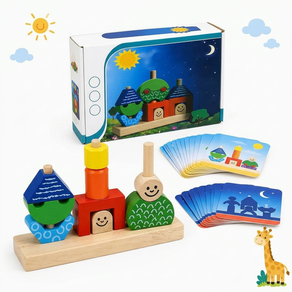 Day & Night Wooden Building Blocks