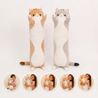 Long Cat-Shaped Plush Pillow | Cute Cuddly Cat | Soft Pillow Toy for Kids